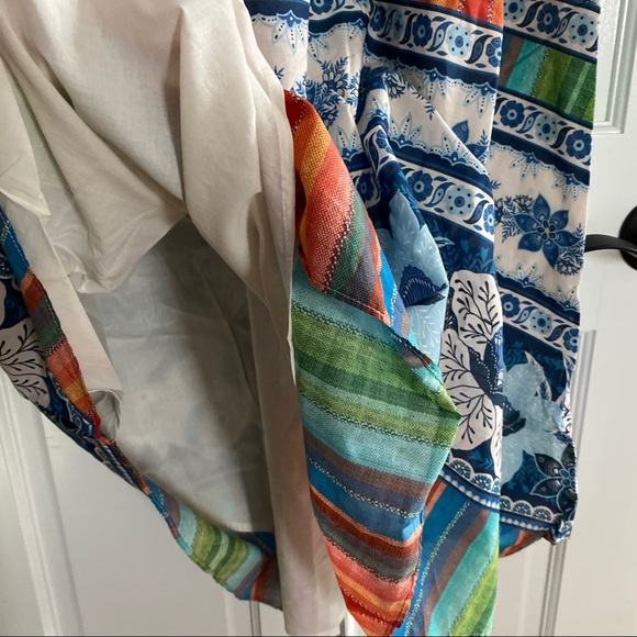 🥭FARM Rio Blue Palms midi Dress - Picture 3 of 10